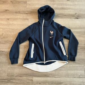 FFF Navy blue and salmon pink zip up hoodie